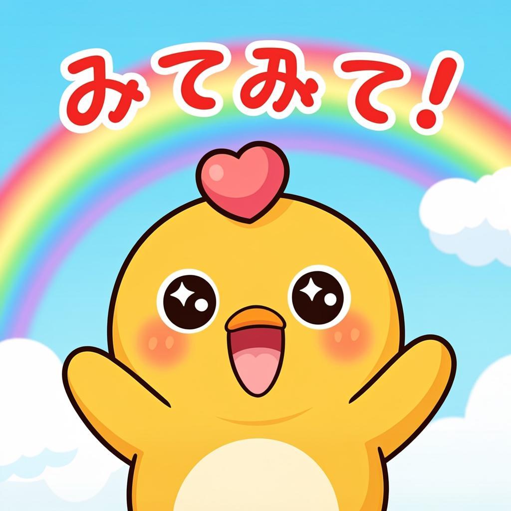 Niko が虹を発見!大興奮で「見て見て!」。純粋な感動を、みんなに伝えたい。輝…オリジナルイラスト