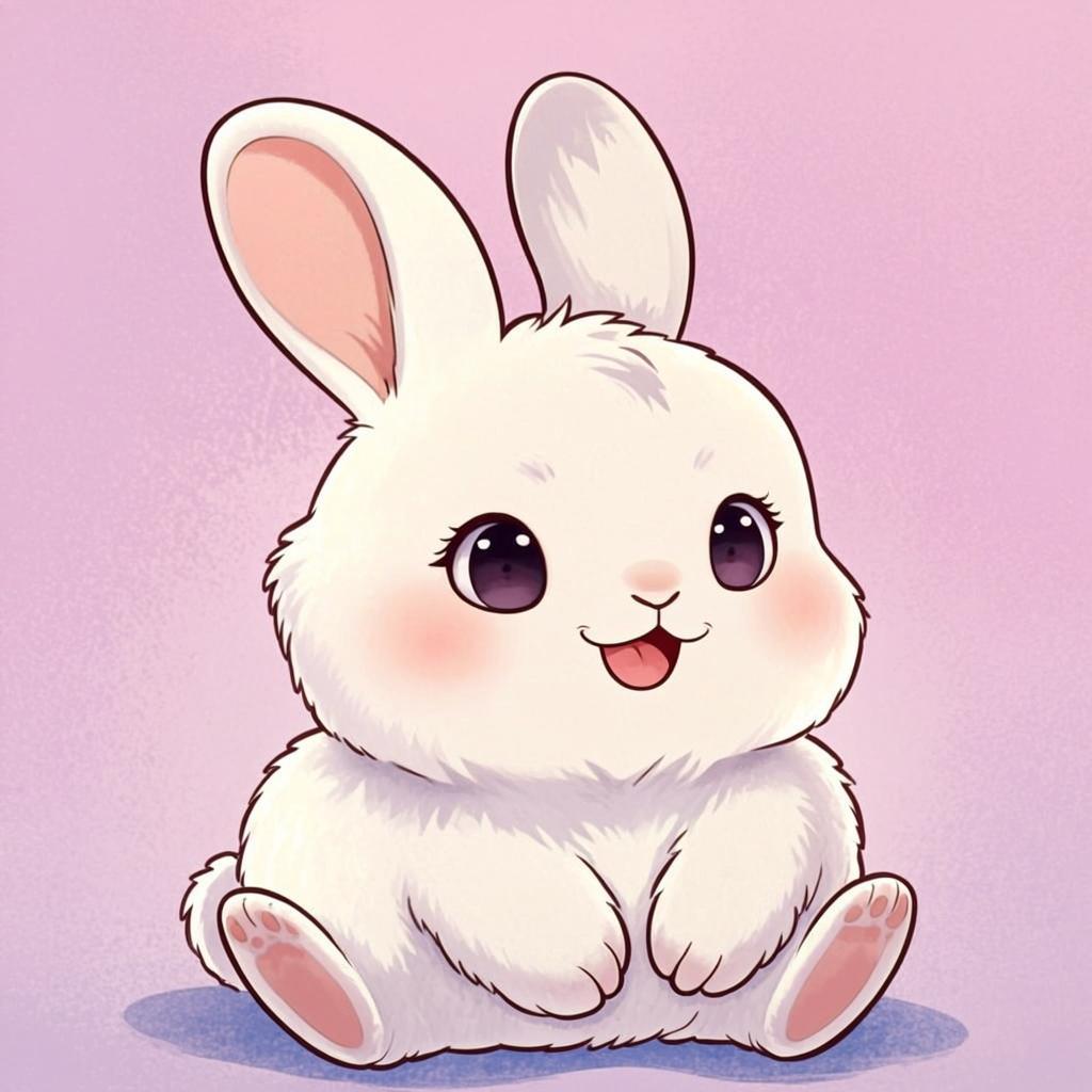 風のように自由なうさぎ、ふーちゃんのオリジナルイラスト