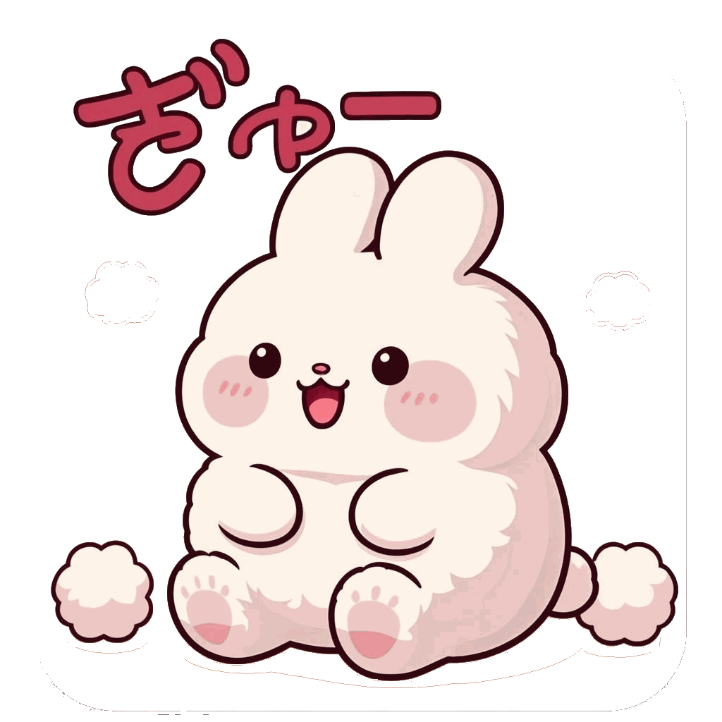 もふもふの白うさぎ、もふ蔵のオリジナルイラスト
