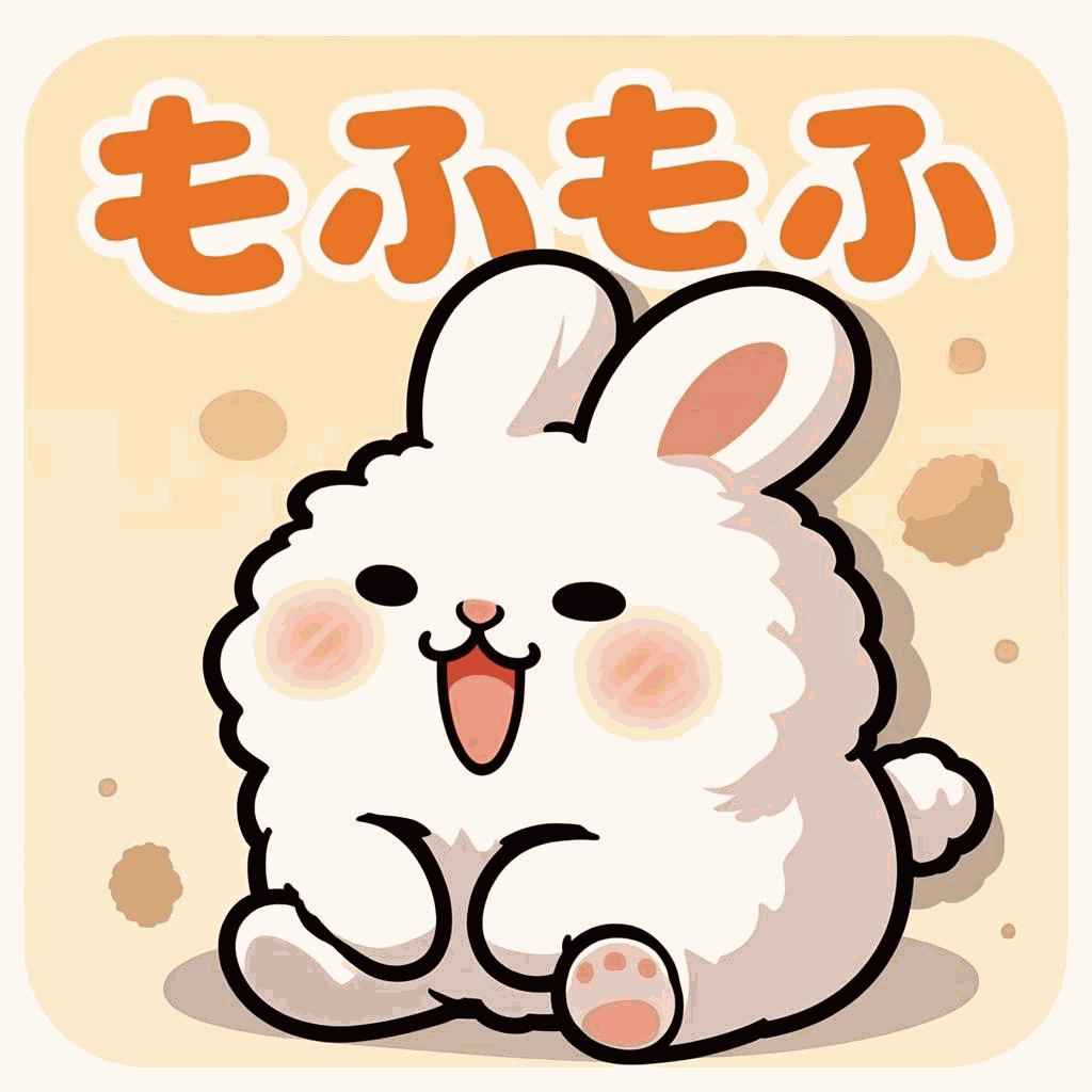 ぴょんぴょん跳ねる元気うさぎ、ぴょんきちのオリジナルイラスト