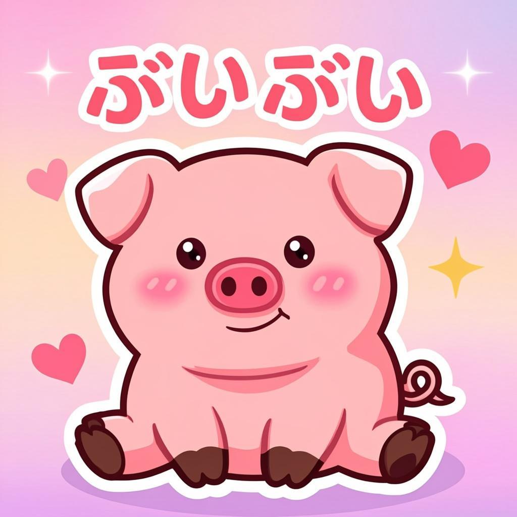丸いぶたさんのオリジナルイラスト