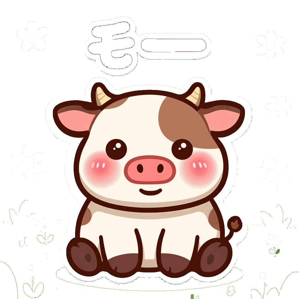 牧場のうしちゃんのオリジナルイラスト