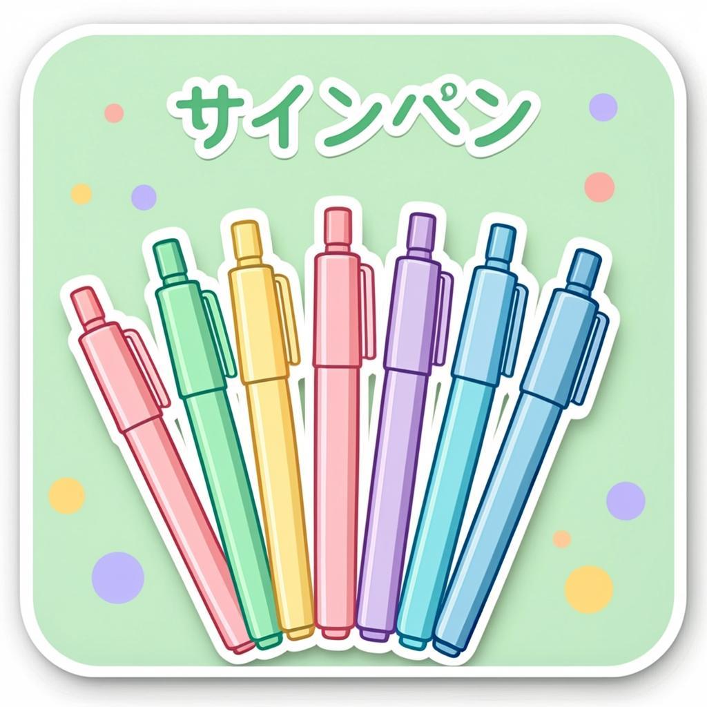サインペンセットのオリジナルイラスト
