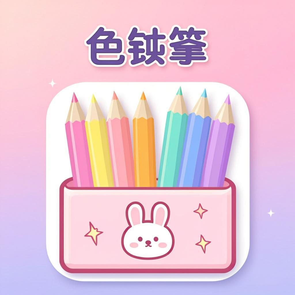 パステル色鉛筆セットのオリジナルイラスト
