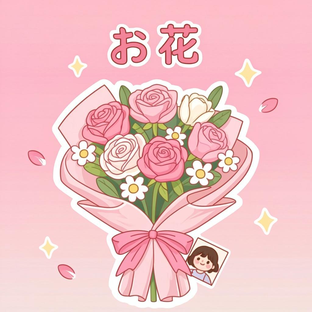 お花のフラワーギフトのオリジナルイラスト