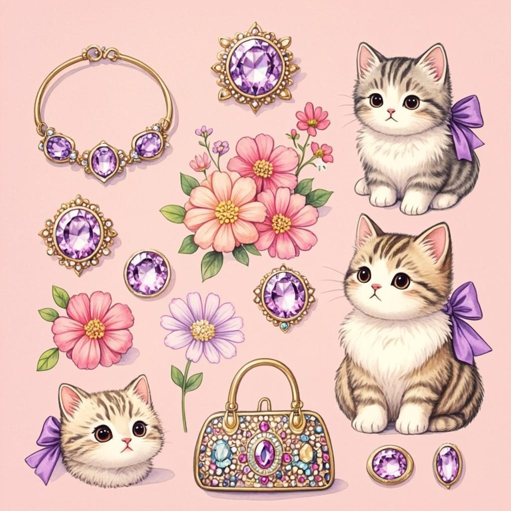 かわいいアクセサリーのオリジナルイラスト