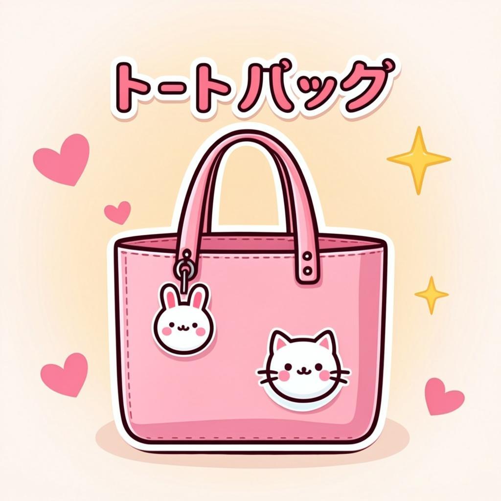 かわいいトートバッグのオリジナルイラスト