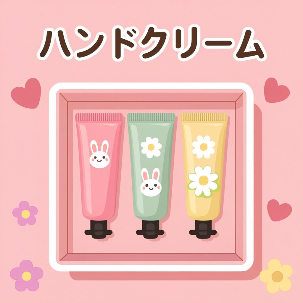 ハンドクリームセットのオリジナルイラスト