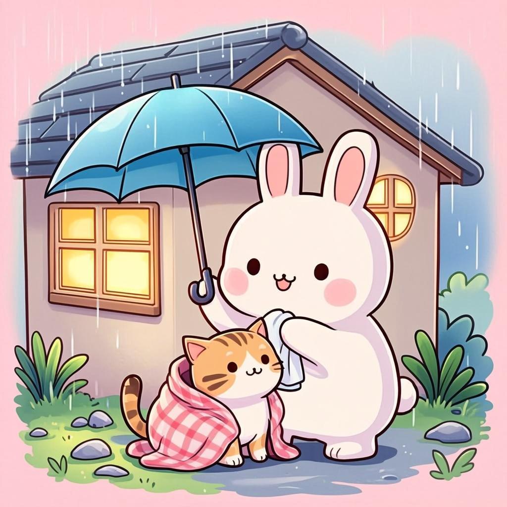 Momo 第2話 雨の日の迷子ねこ の挿絵